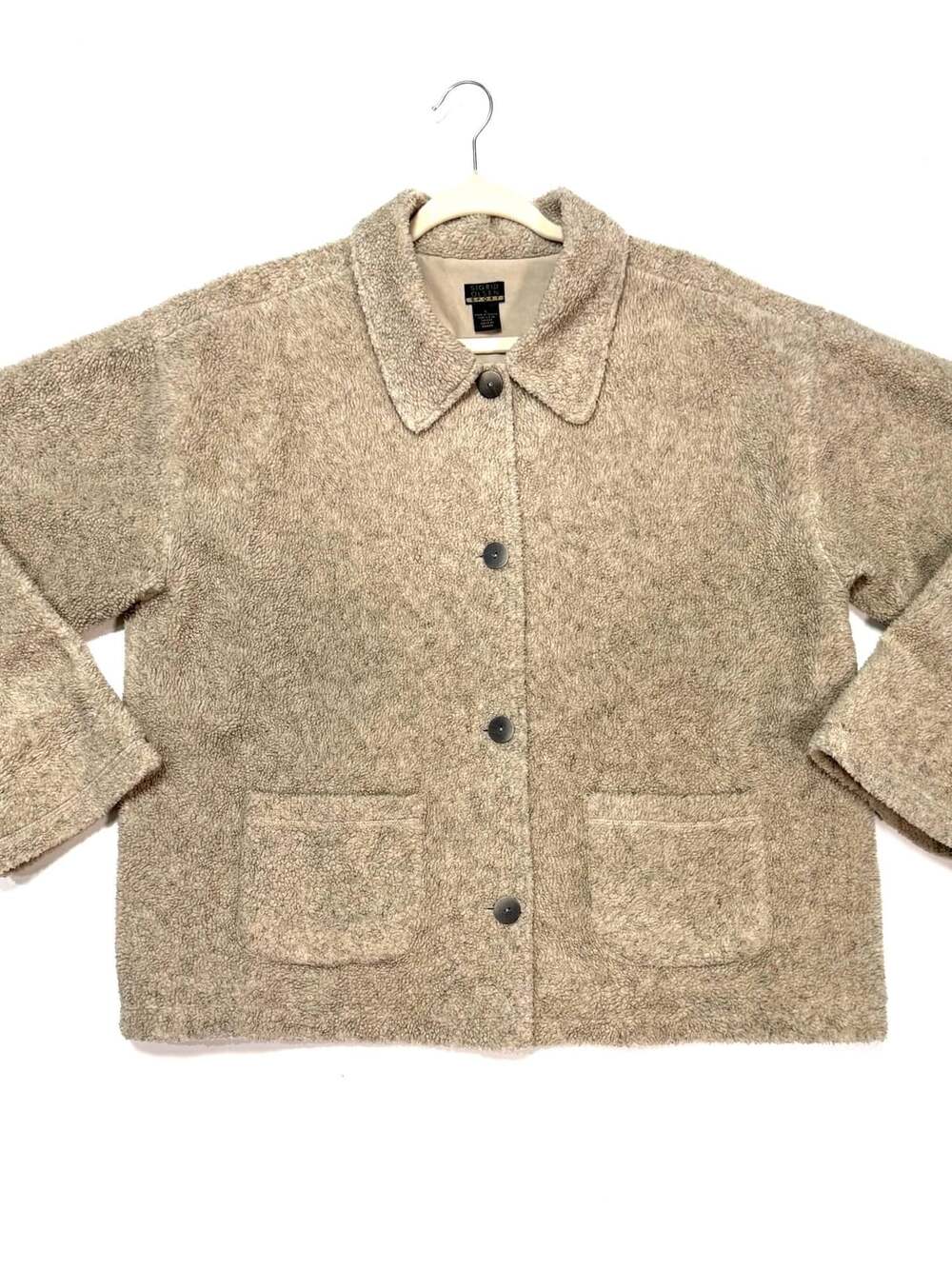 Sigrid Olsen Sport Women's Sherpa Jacket L Cottage-Glam Quiet Luxury Heritage Co